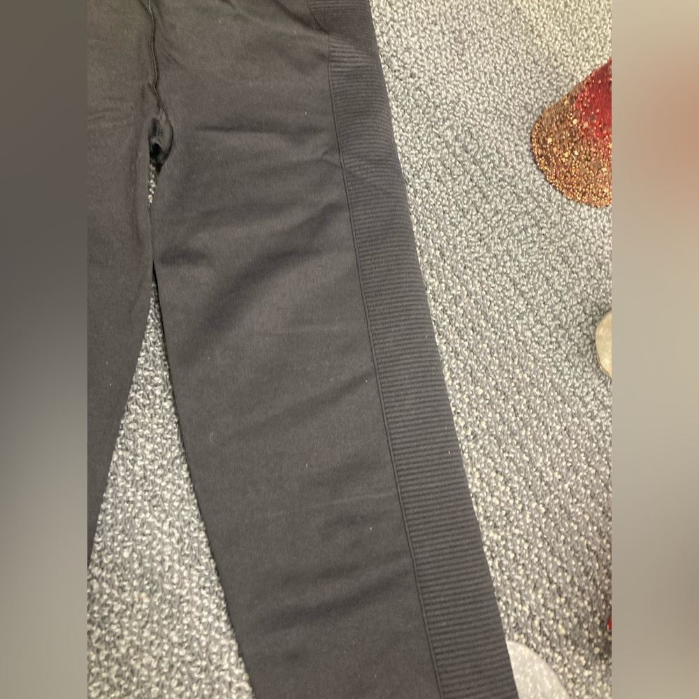 NWT women offline by aerie hi-rise seamless 7/8 legging leggings ribbed black l - Picture 5 of 16